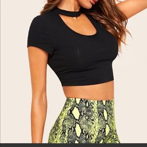 A black crop top